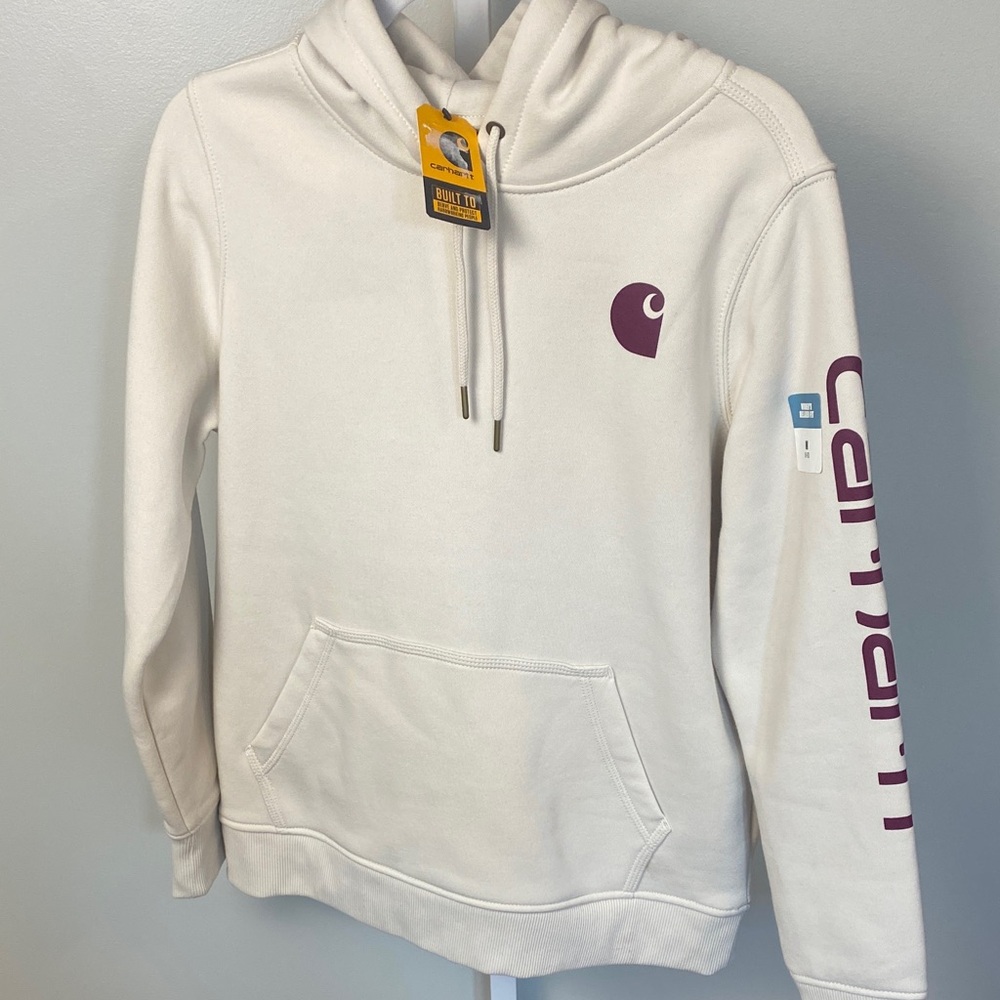Carhartt Cream Hoodie size Medium